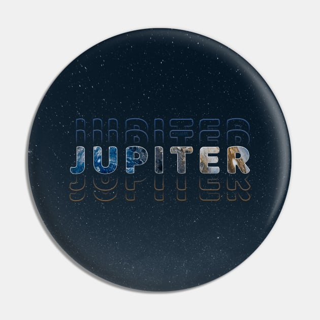 Typography Planet Jupiter: King of the Planets V02 Pin by Da Vinci Feather