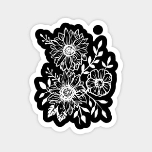 Sunflowers, Wildflowers, Boho, Hippie, Hand drawn Magnet