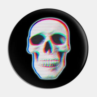 Glitch Skull Pin