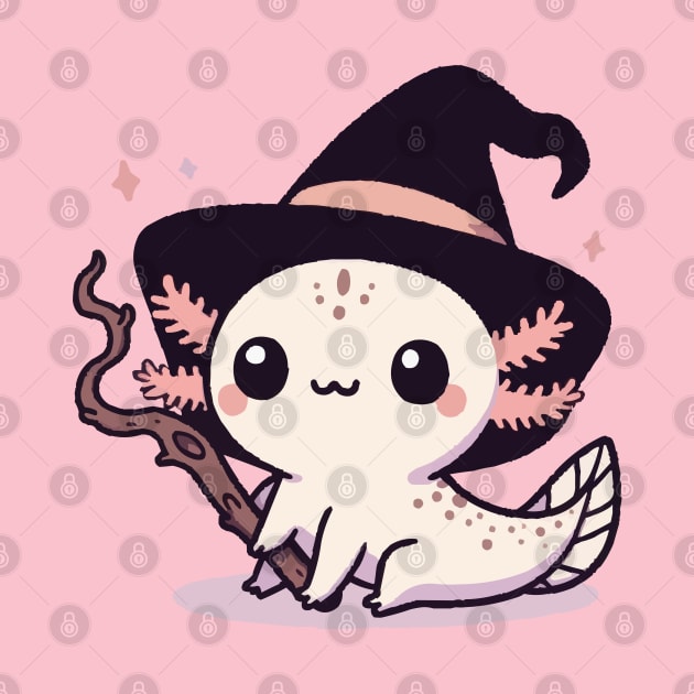 cute baby axolotl witch by fikriamrullah