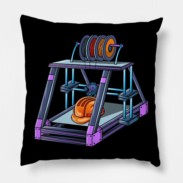 3D Printer #3 Made By Engineer Pillow by Merch By Engineer
