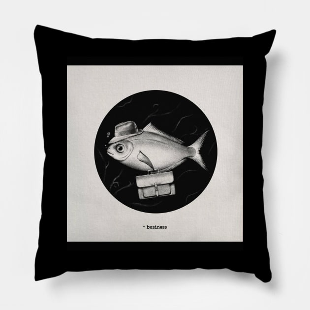 fishy business Pillow by JESH