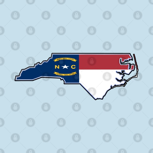 North Carolina with Flag Emblem by Trent Tides