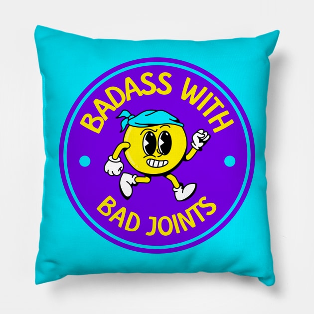 Badass With Bad Joints - Rheumatoid Arthritis - Funny RA Pillow by Football from the Left