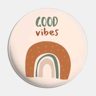 Good Vibes Boho Pastel Rainbow Organic abstract art Pin