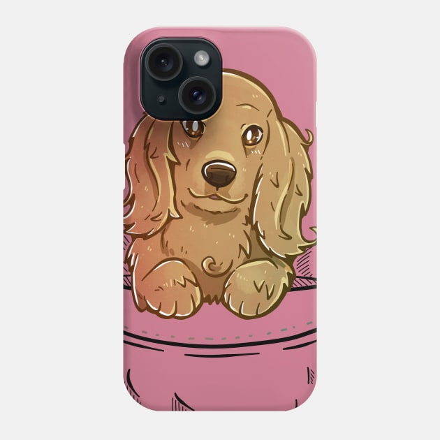 Pocket Cute English Cocker Spaniel Dog Phone Case by TechraPockets