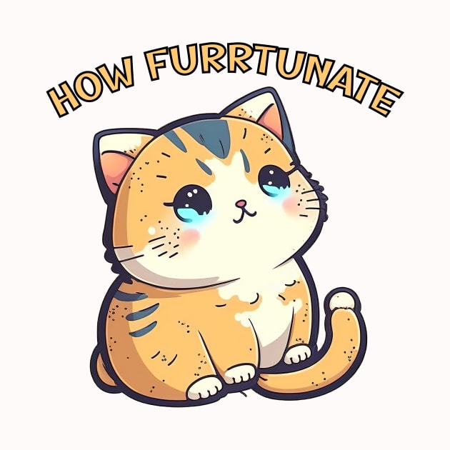 Fortunate Cat - How Furrtunate Cat Illustration by FunDigital