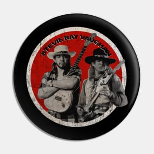 Stevie Ray Vaughan on color red Pin