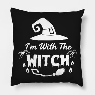 I'm With The Witch Funny Halloween Pillow