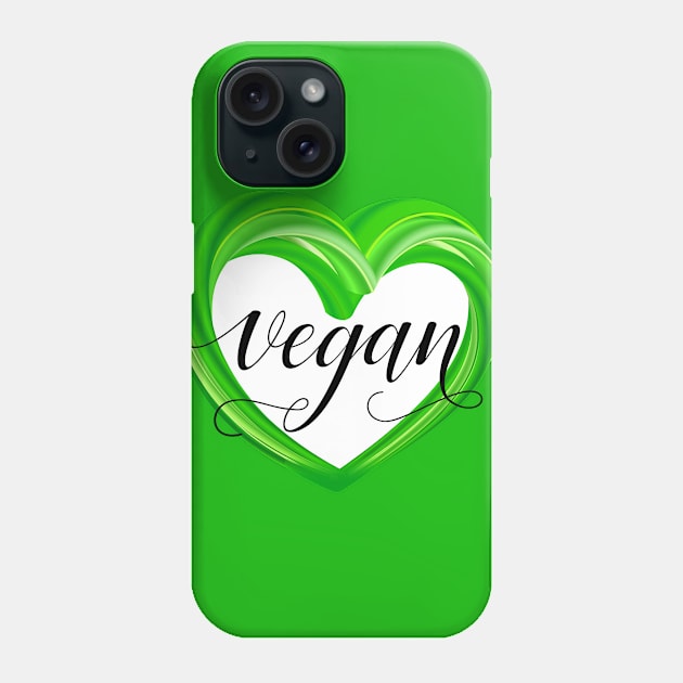 Vegan heart Phone Case by Slanapotam