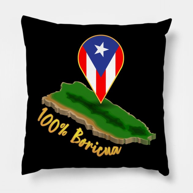 100% Boricua Pillow by triggerleo