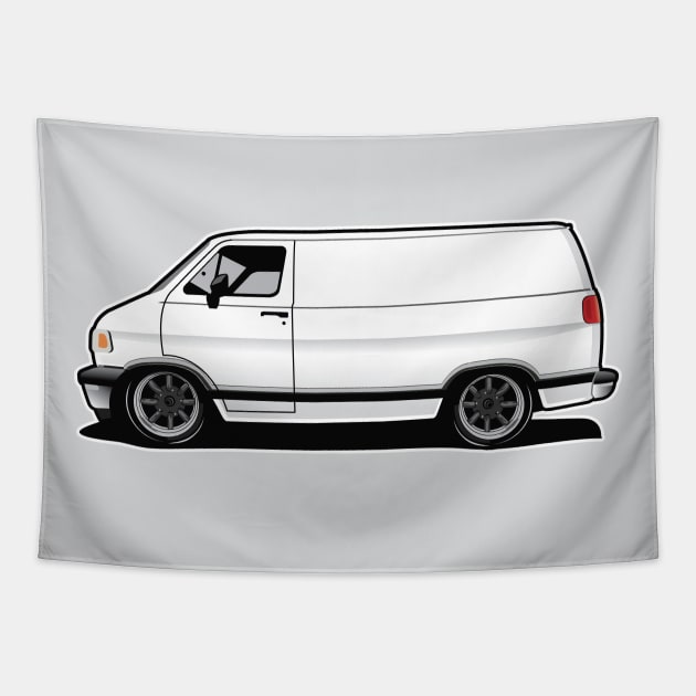 1994 White Dodge Van Tapestry by RBDesigns