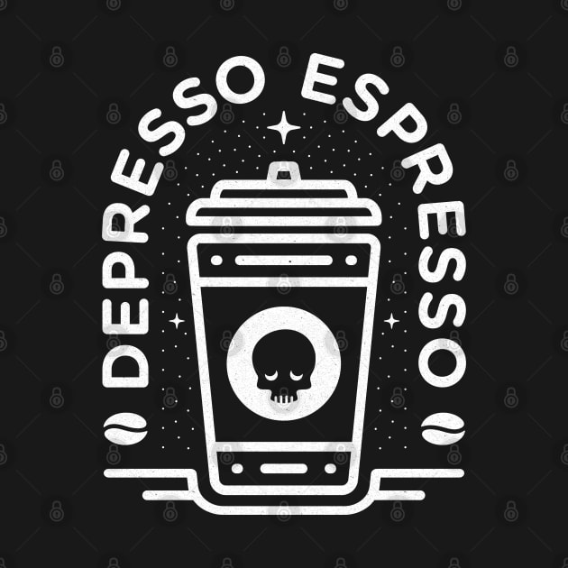 Depresso Espresso | White on Black | Small by Stael Clothing