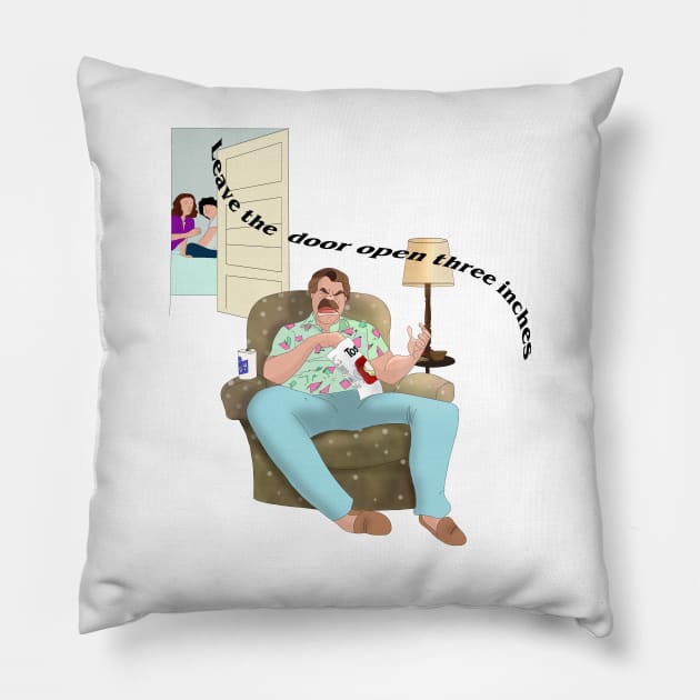 "Leave the door open three inches" - Jim Hopper - Stranger things Quote Pillow by Le petit fennec