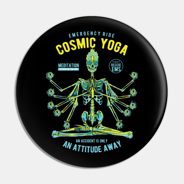 Cosmic Yoga Skull Pin by TOKEBI