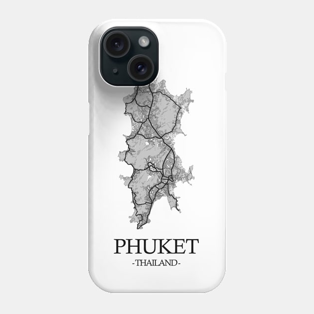 Phuket Island Map - Thailand Cartography Phone Case by SPAZE