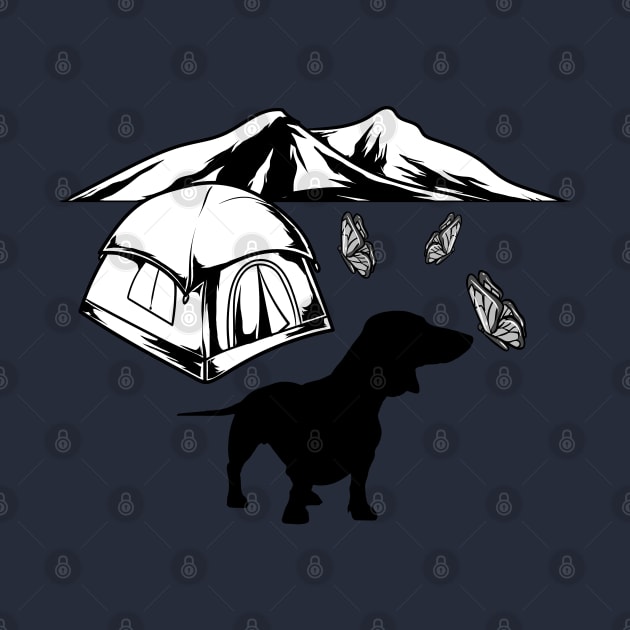 I love dachshunds and nature outdoor camping by alcoshirts