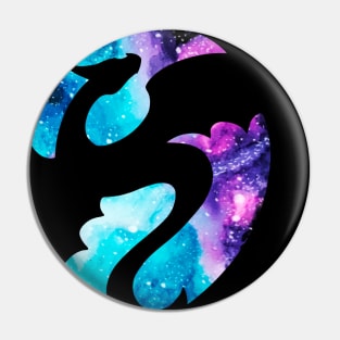 Soaring Watercolor Galaxy Dragon Pin