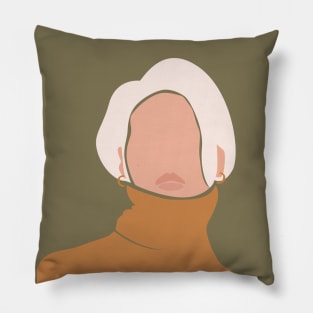 Blonde Bob Style Woman Pillow