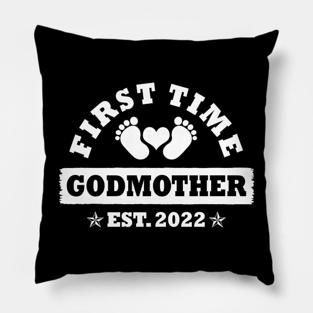 First Time Godmother Est 2022 Funny New Aunt Gift Pillow by Penda