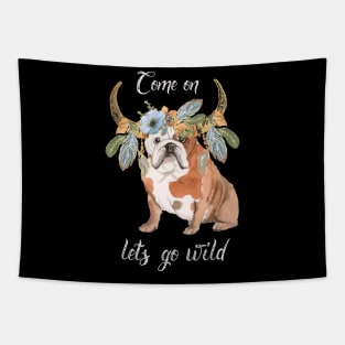 Boho Bulldog Tapestry