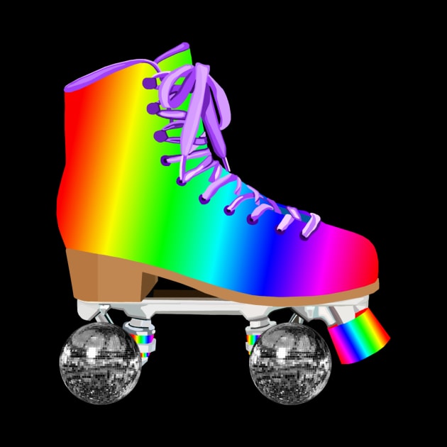 Retro Rainbow 70s Disco Roller Skates by Art by Deborah Camp