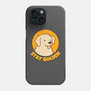 Stay golden a cute golden Retriever dog illustration Phone Case