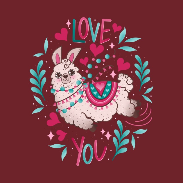 Love llama valentine by Tex doodles 