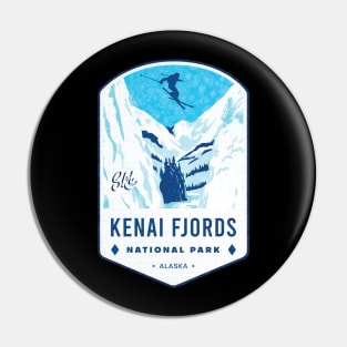 Ski Kenai Fjords National Park Alaska Pin