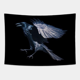 Raven in Mid-flight Tapestry