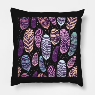 Feathers Colorful Aesthetic Pattern Pillow