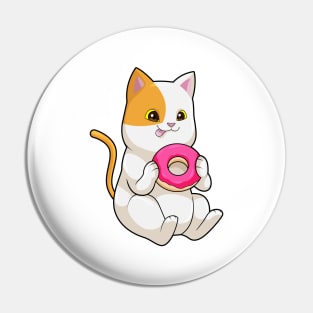 Cat Eating Donut Pin