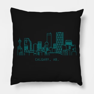 Calgary skyline line art Pillow