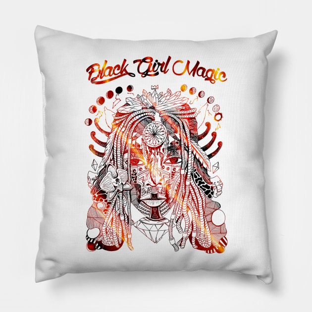 Gold  - Goddess of Dreams Black Girl Magic Pillow by kenallouis