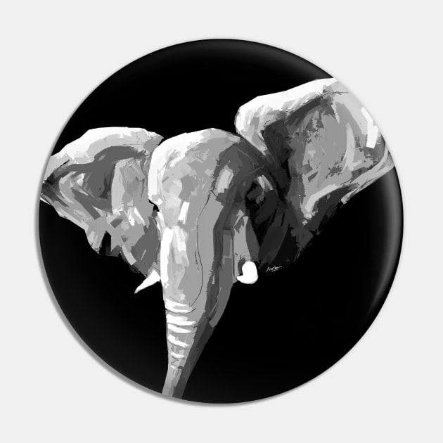 Black and White Elephant Pin by mailsoncello