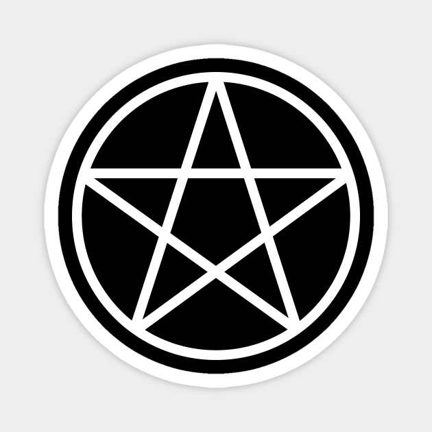 Pagan Wiccan Cheeky Witch® White Pentacle Magnet by Cheeky Witch