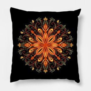 Fire Flame Creatures Mandala Pillow