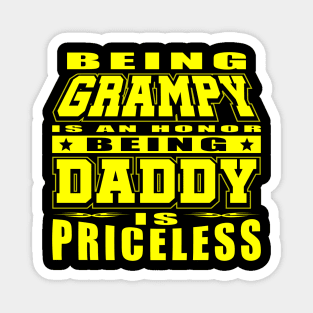 Being Daddy Is Priceless Cool Yellow Typography Magnet