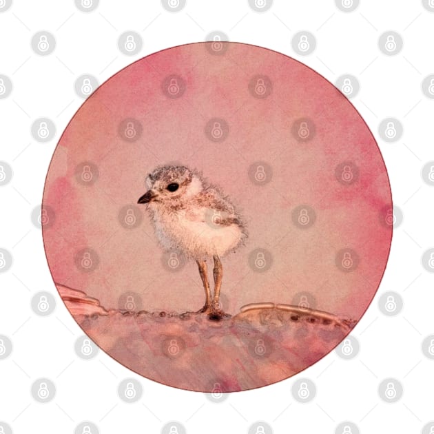 watercolor sandpiper in pink by goblinbabe