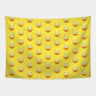 Flushed Face Emoji Pattern | Pop Art Tapestry