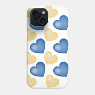 Hearts, Blue and Yellow Phone Case