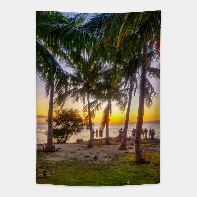 Sunset, Panglao Island, Bohol, Philippines Tapestry by Upbeat Traveler