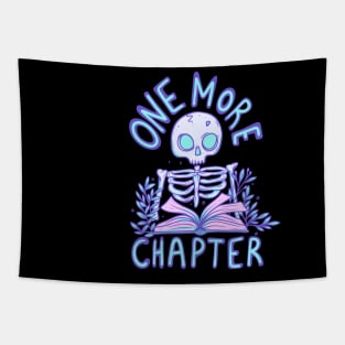 Skeleton Reading a Book - One More Chapter Before Eternal Slumber Tapestry