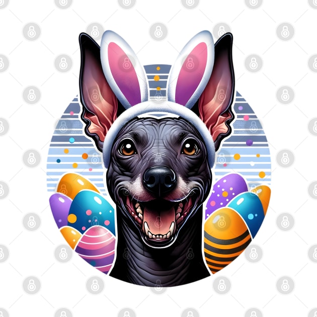 Xoloitzcuintli Celebrates Easter with Bunny Ear Headband by ArtRUs