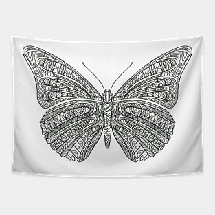 Butterfly design created using line art - black version Tapestry