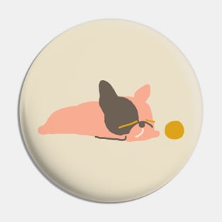 Bored Frenchie Abstract Pin