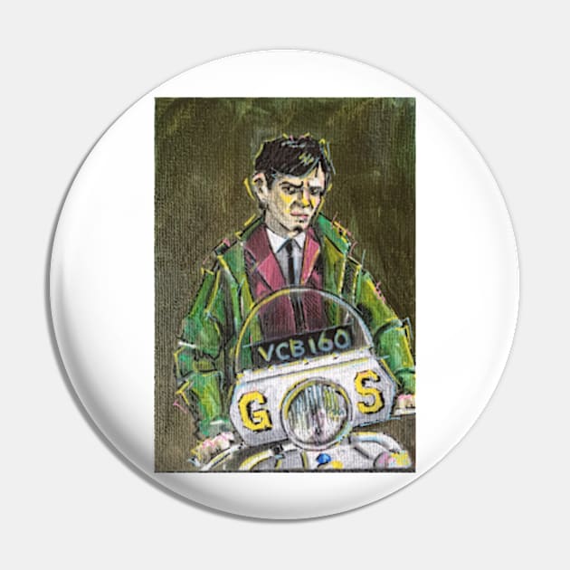 Retro Scooter, Classic Scooter, Scooterist, Scootering, Scooter Rider, Mod Art Pin by Scooter Portraits