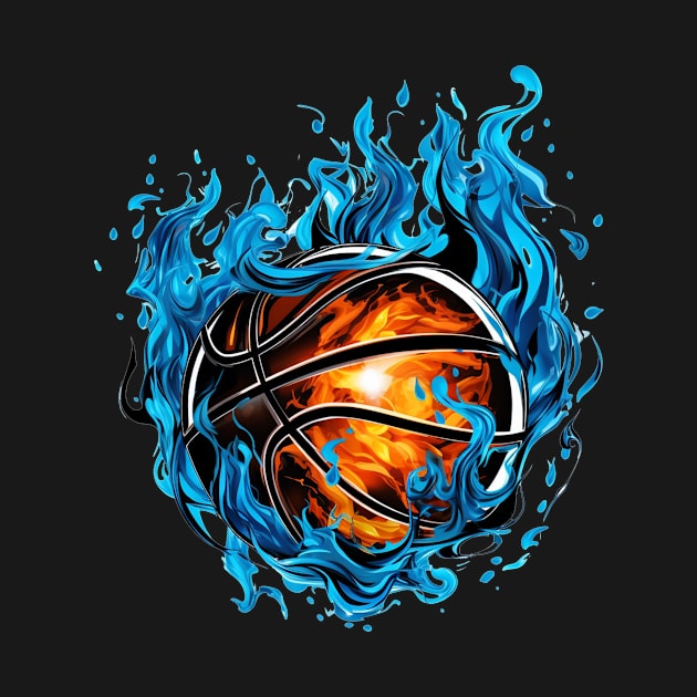 Abstract Burning Basketball Ball by mieeewoArt