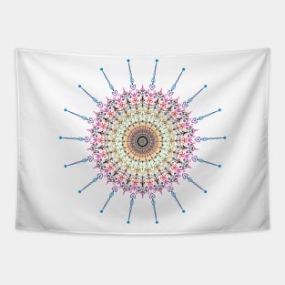 Colorful spiky mandala Tapestry