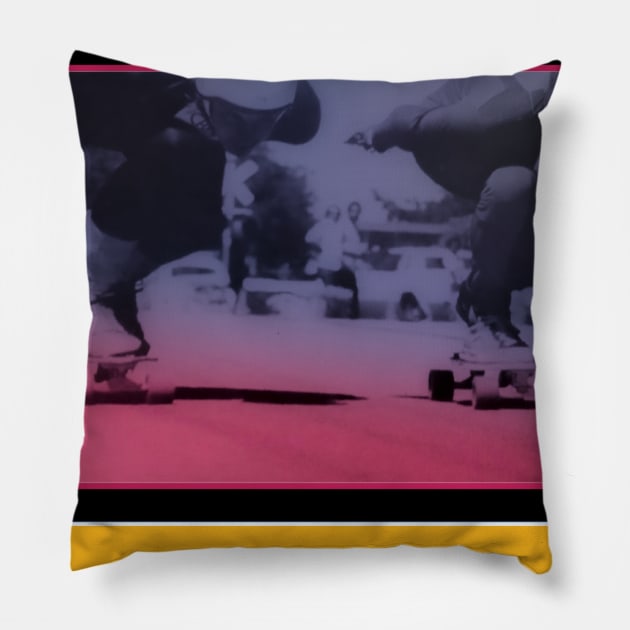 Vintage Downhill Racer Pillow by Skateboard